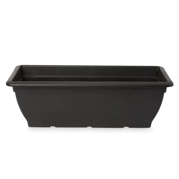 Verve Florus 15L Black Plastic Bell Rectangular Trough (H)20cm (W)24.5cm (D)60cm