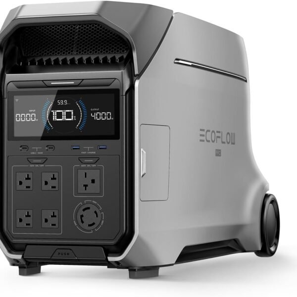 EcoFlow DELTA Pro 3 Portable Power Station with 4000W Output, 120/240V Split-Phase, LFP Battery, and X-Stream Fast Charging