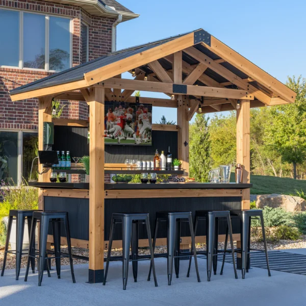 Backyard Discovery 9X6 Palisade Cedar & Steel Outdoor Bar